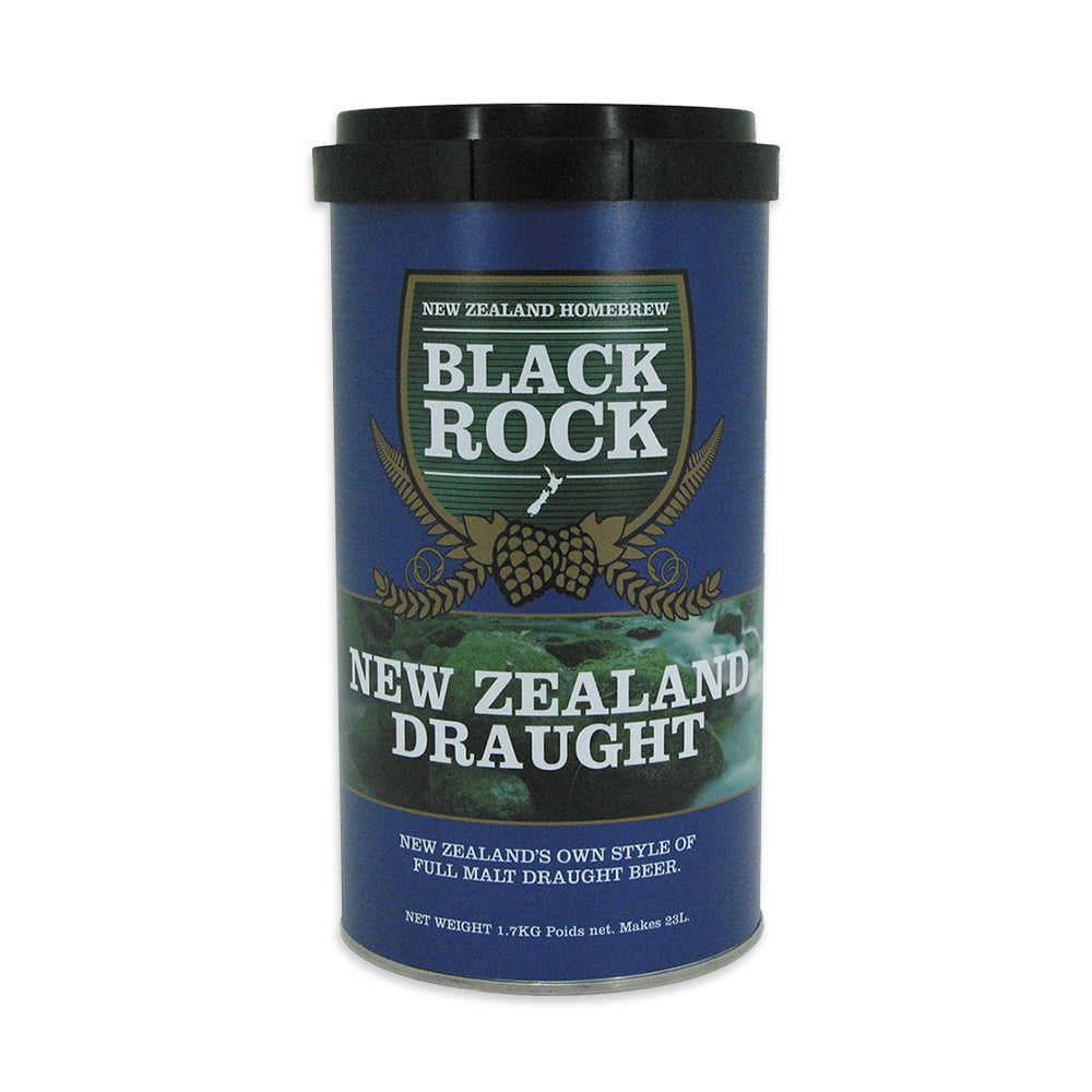 Black Rock New Zealand Draught liquid malt extract home brew beer kit.