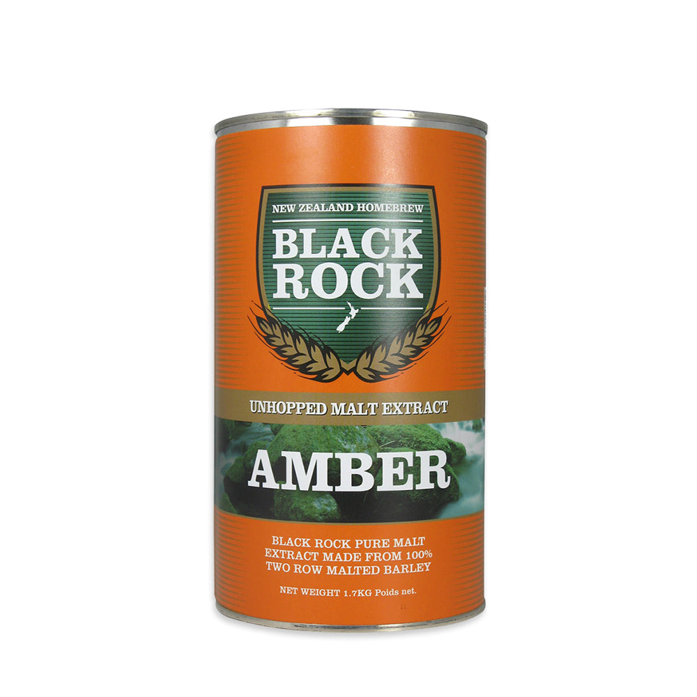 Black Rock Unhopped Amber Malt Extract. A versatile base for adding a rich caramel flavour and smooth malt sweetness to any beer.