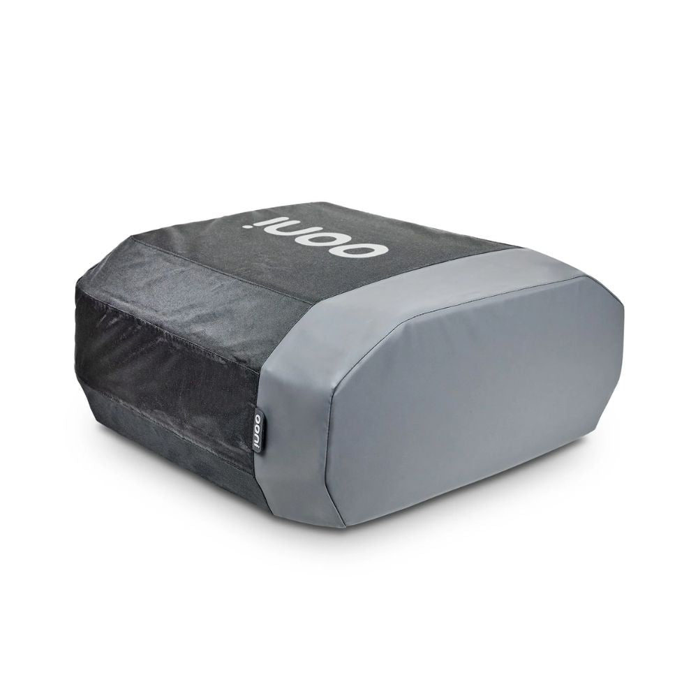 Black Weather Resistant Cover for Ooni Volt 12 with protective front panel.