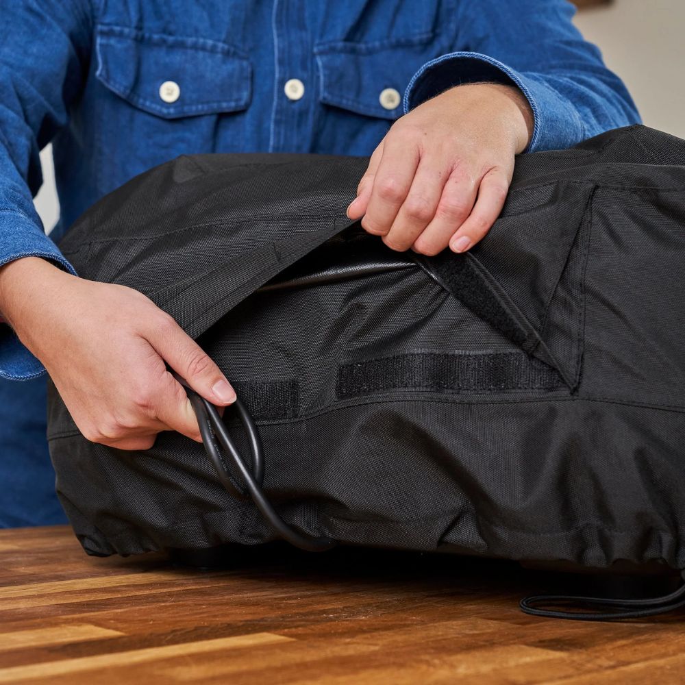 Ooni Volt 12 with included inbuilt storage pouch for power cord protection.