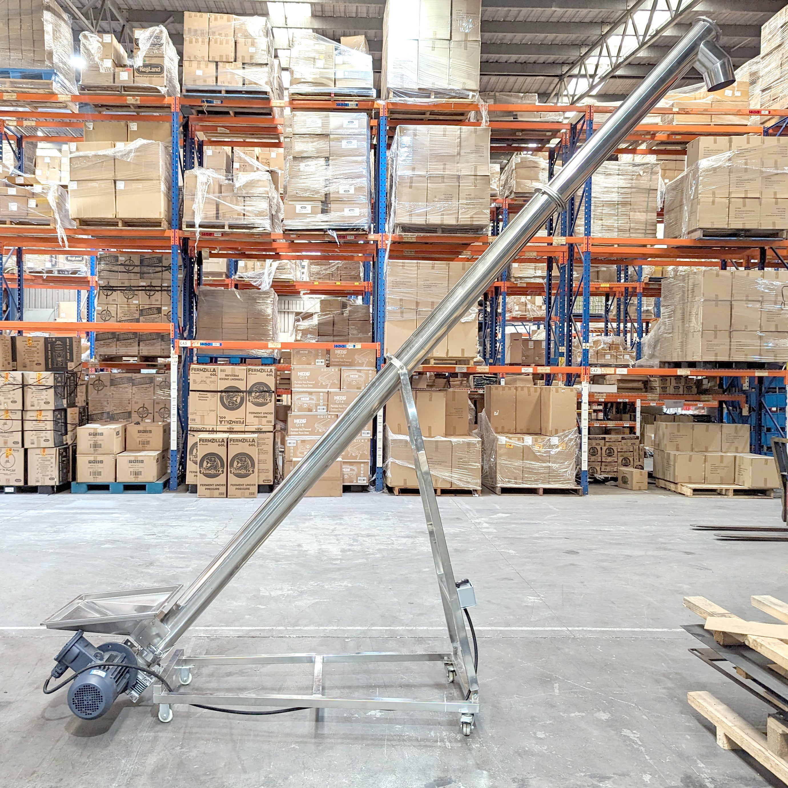 Commercial Grain Mill Auger for Microbreweries or Home Brew Stores