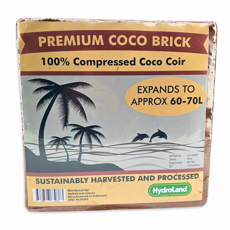 Premium Cocopeat Brick - 5kg Compressed 100% Coco Coir (Low EC)