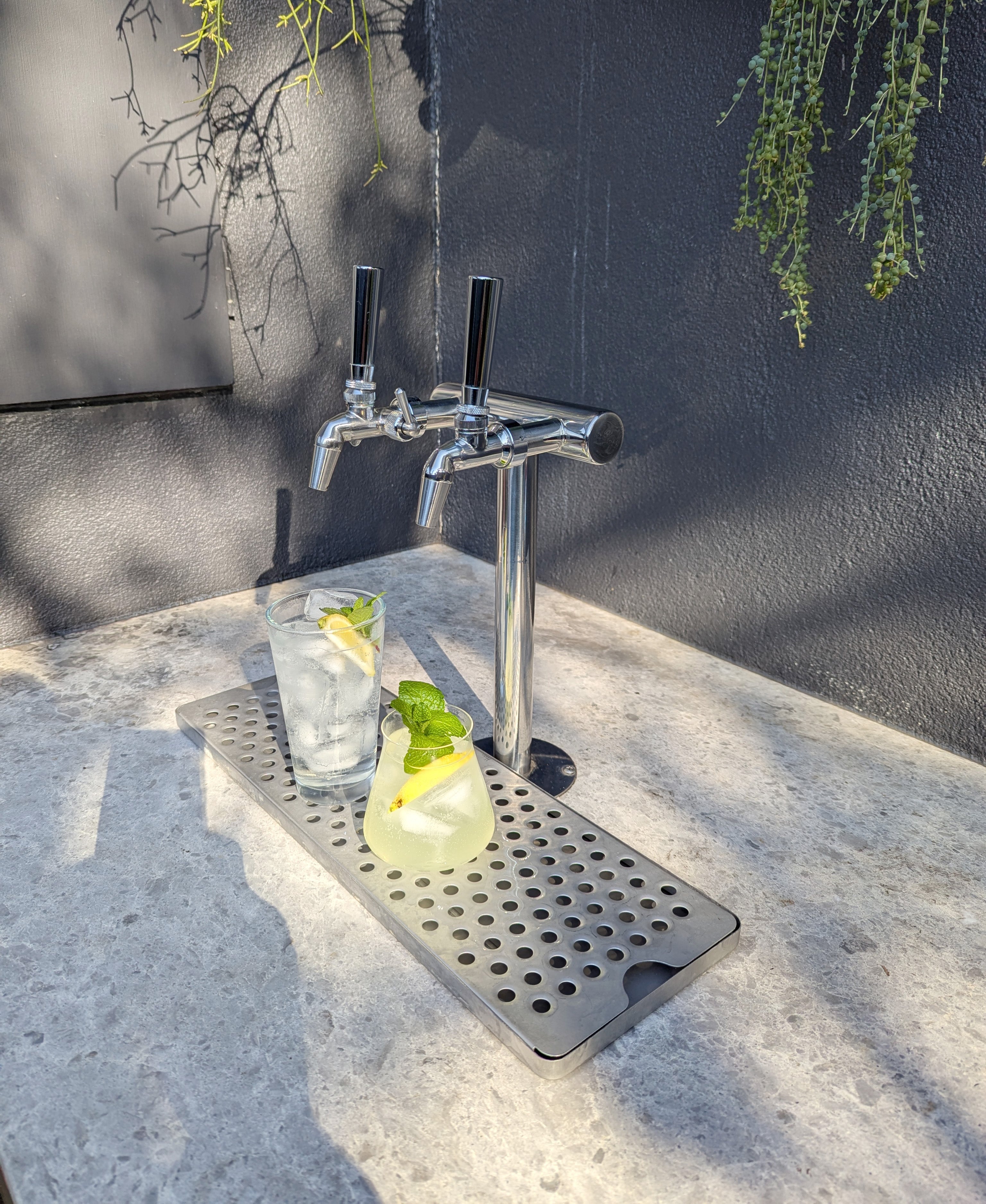 Under Counter built in kegerator - integrated into countertop - carbonated water on tap
