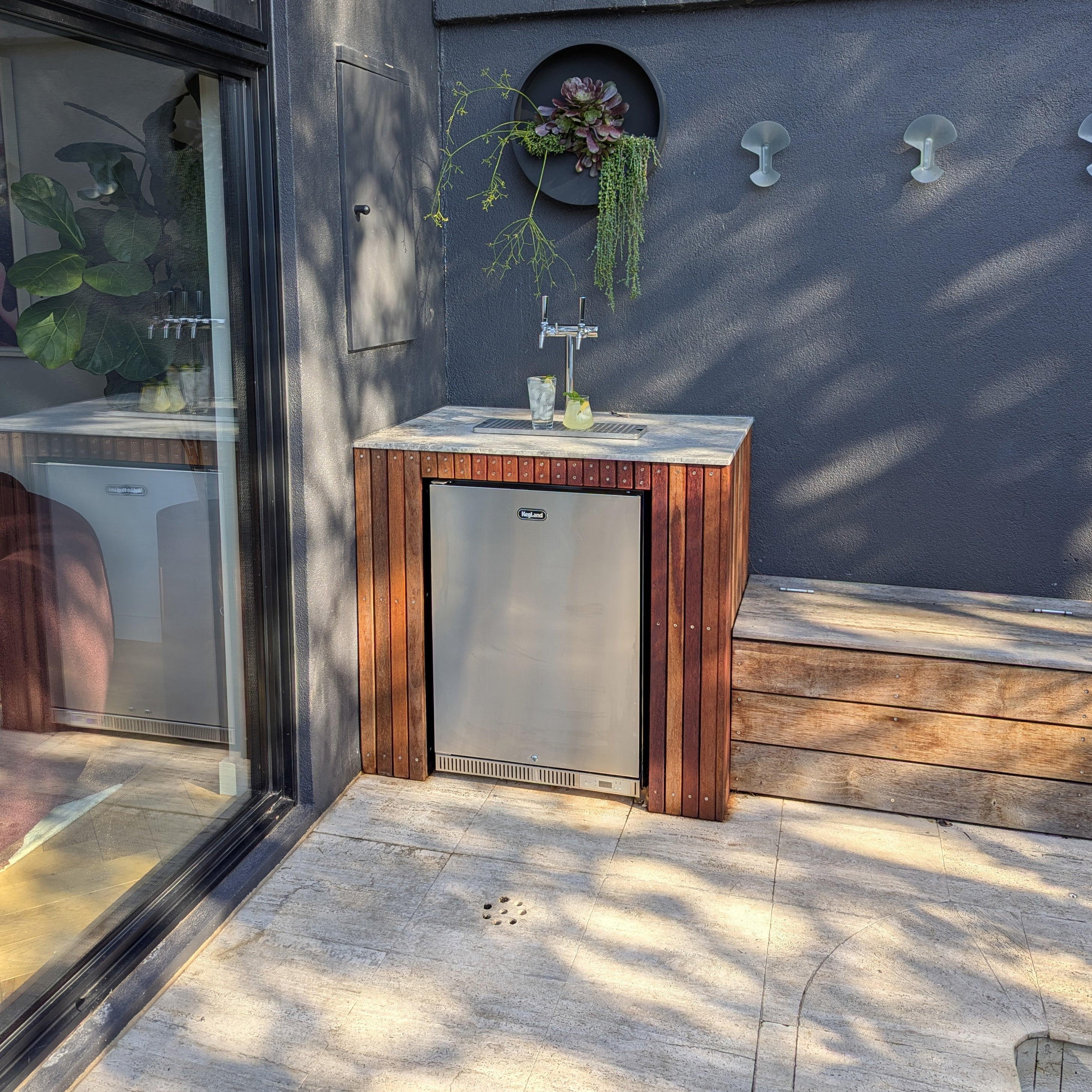 Under Counter built in kegerator - integrated into countertop - carbonated water on tap