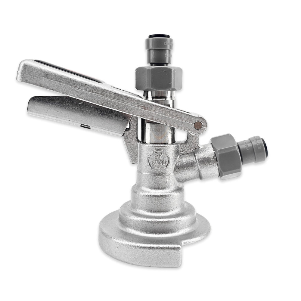 Commonly referred to as the "Slide On Coupler" or "German Slider" now with 8mm duotight push in fittings for a faster simpler connection. Suitable for attaching Tooheys, Coopers, XXXX and most Craft Breweries kegs.