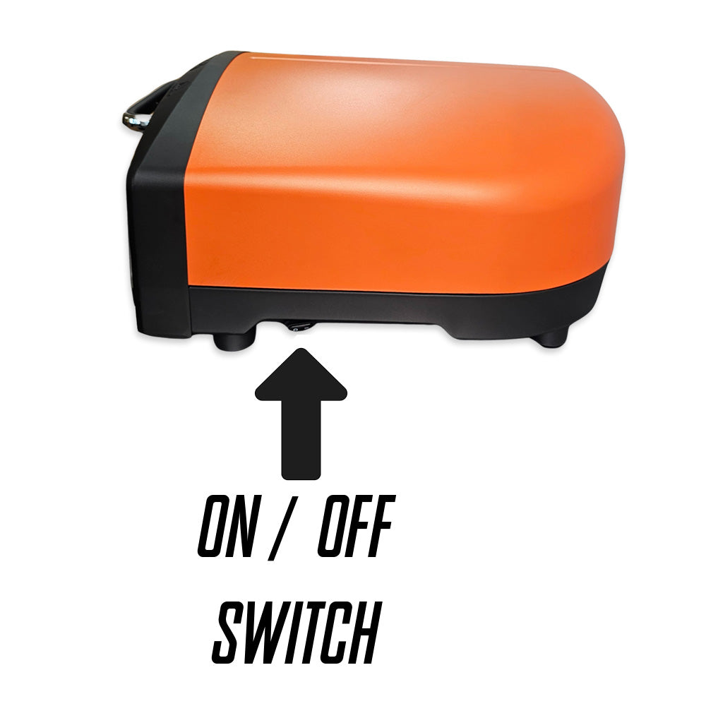 On / Off Switch is located on the base of the HIZO NEO E12. There is also a touch interface toggle.