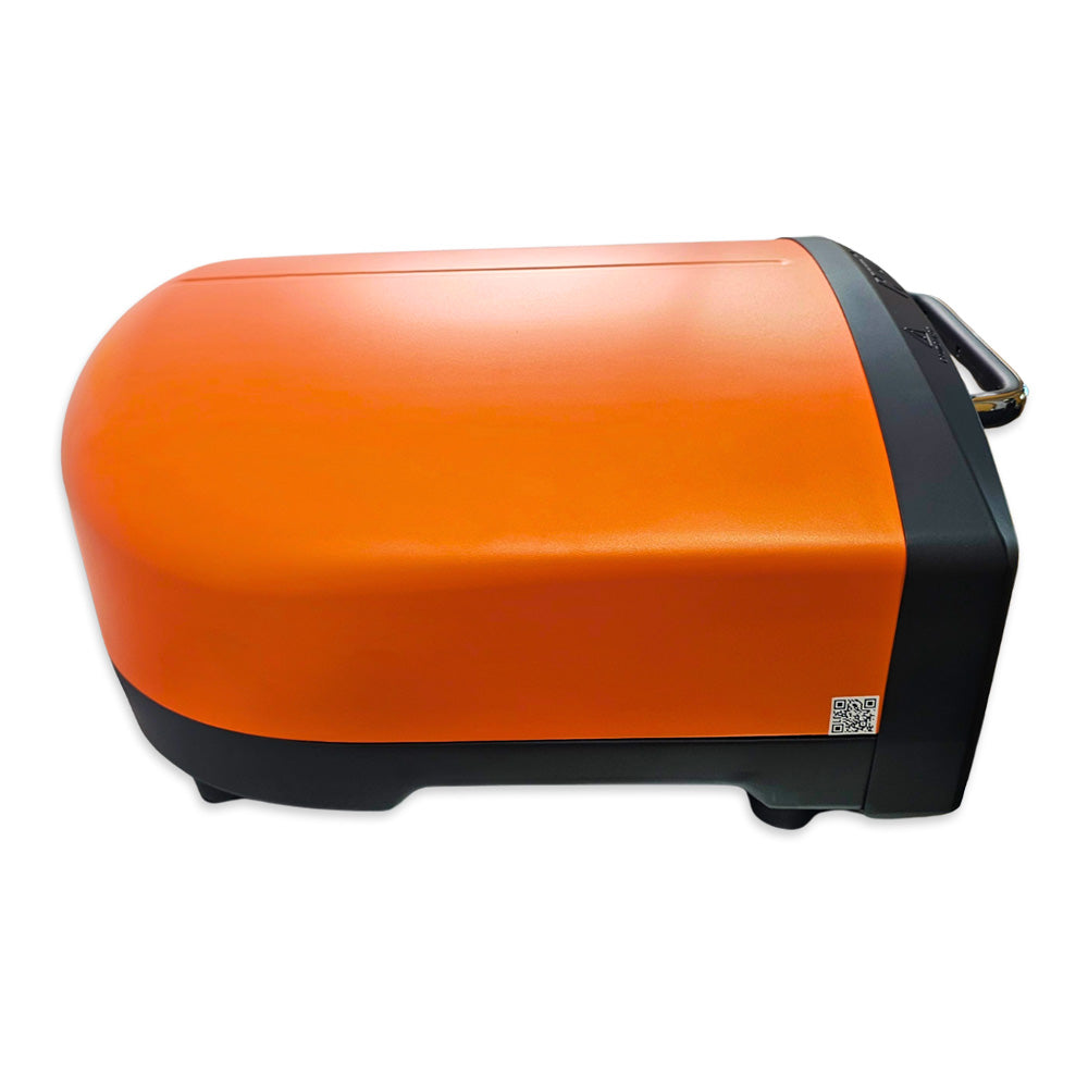 Left side view exposing the instruction manual QR Code.