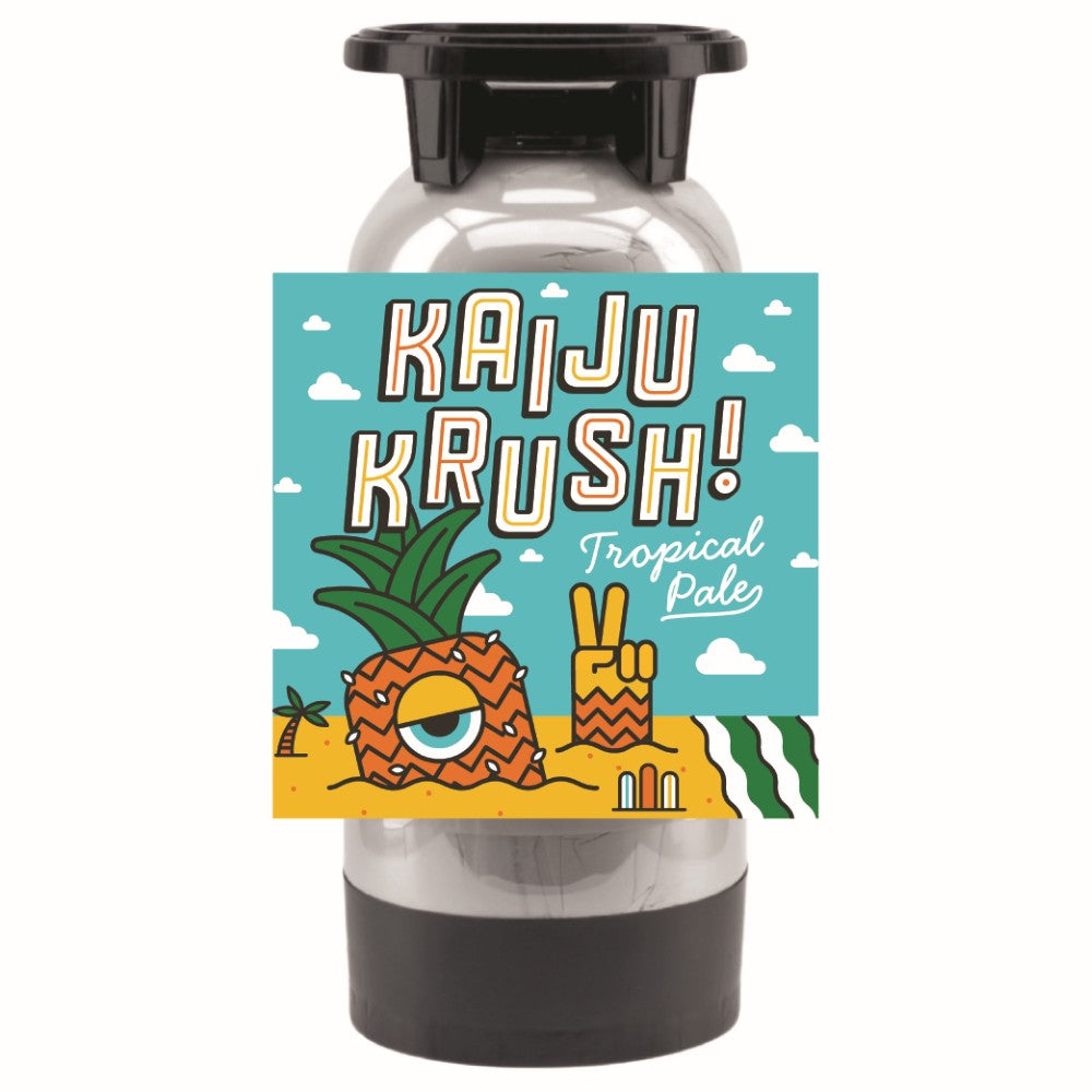 Tap a 20L keg of refreshing Kaiju Krush! at Home!  With a crisp malt profile and juicy tropical flavours, Krush is sure to be a crowd pleaser on your kegerator.