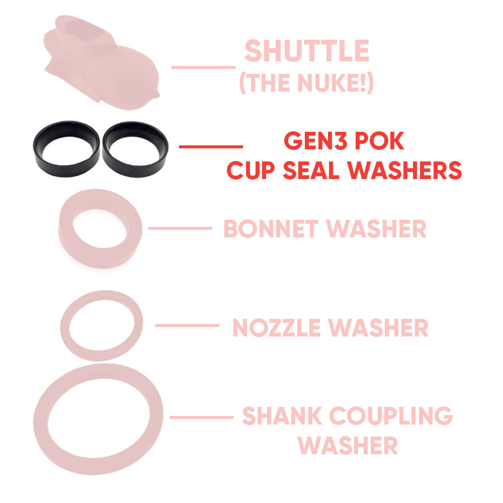 This listing is for a single ball / cup washer seal for the NukaTap range. Suits all NukaTaps SS, FC. Does not suit NukaTap Mini taps.
