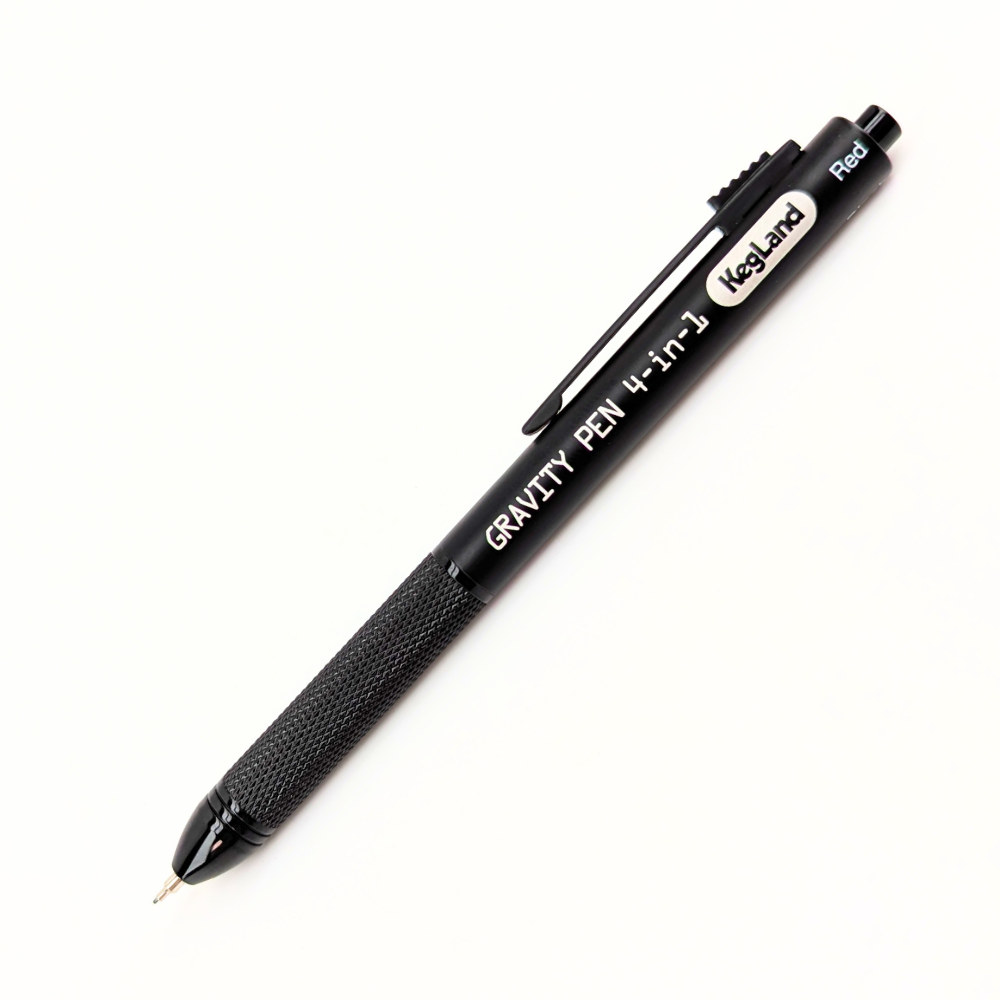 KegLand Gravity pen with 4 colours, red, black, blue and 0.5mm pencil