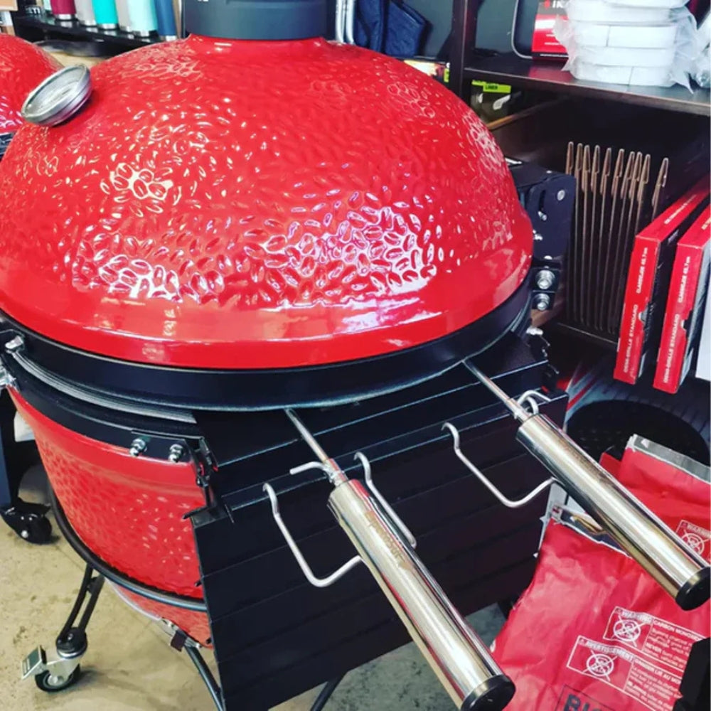 Now you can have two or three of our premium rotisseries running at the same time on any round shape barbecue. 