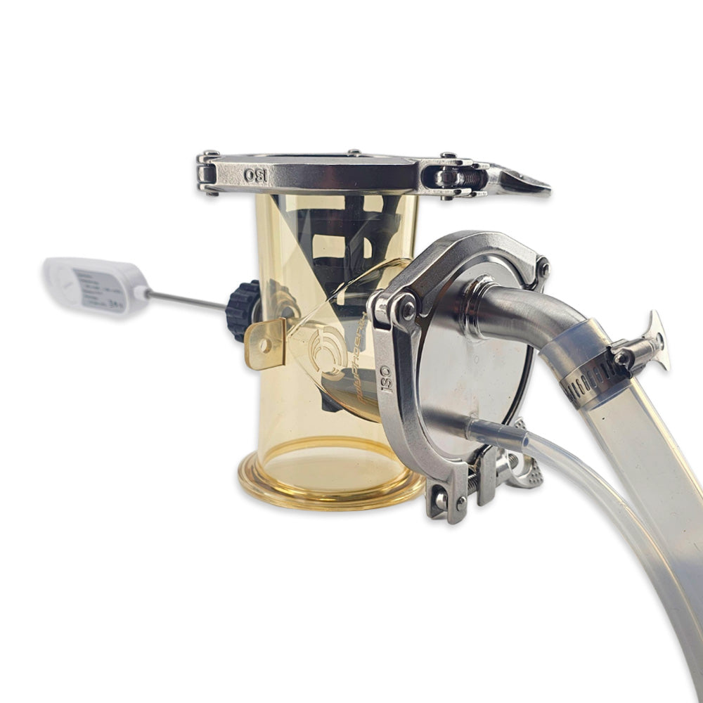 The Top 20mm Barbed Port is used for Vapour Management. Where as the lower portion is used for the collection of liquid from the funnel through to the collector