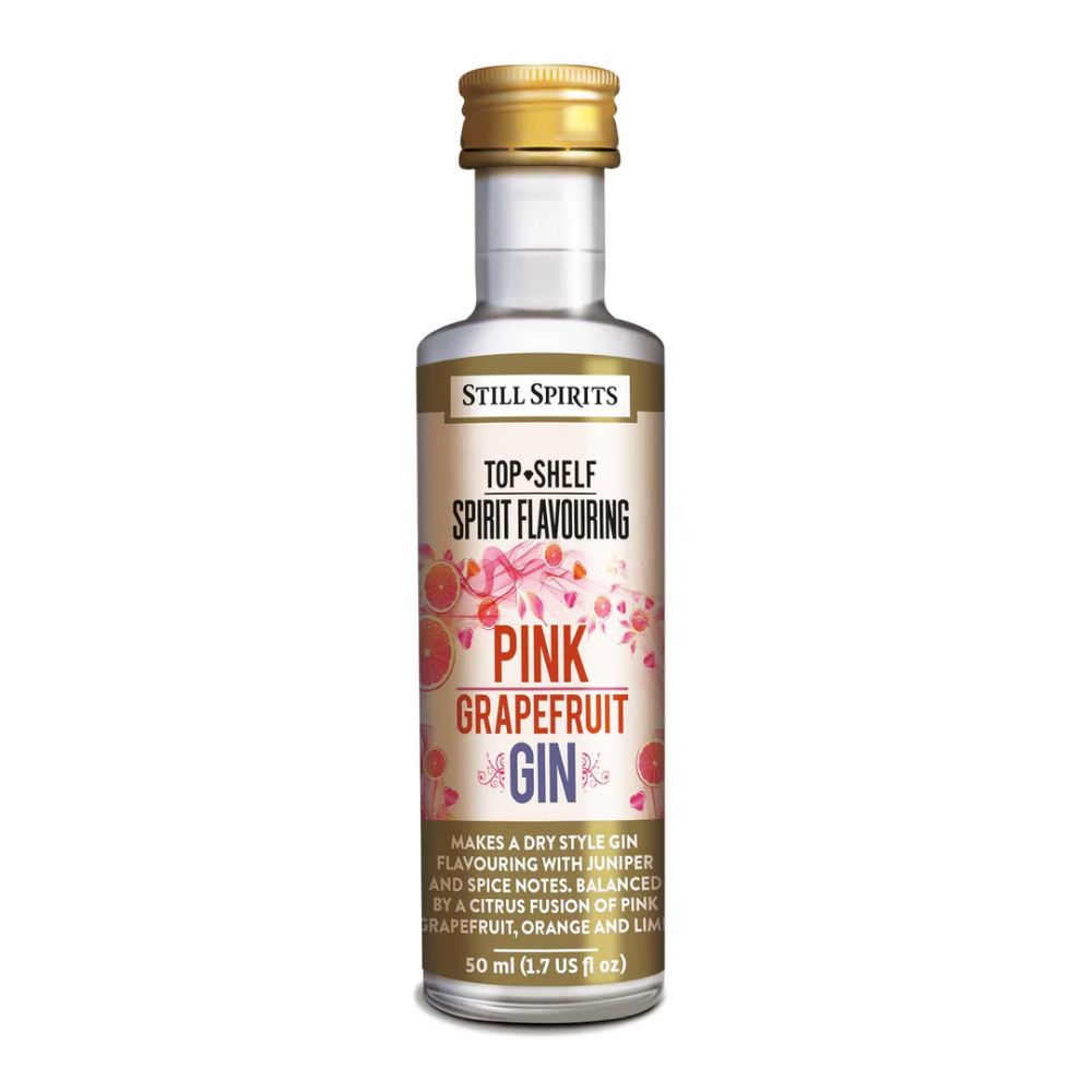 Still Spirits Top Shelf 50ml spirit flavouring - Makes 2.25L of pink grapefruit gin spirit.