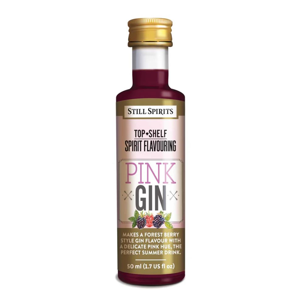 Still Spirits Top Shelf 50ml spirit flavouring - Makes 2.25L of pink gin spirit.