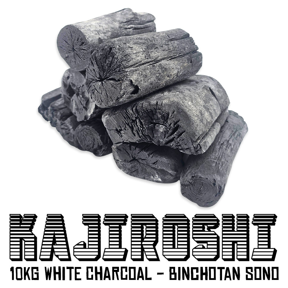 Medium sized white charcoal pieces, mostly long pieces around 110mm with some 1/4 cut lengths instead of all rounds. Requires a good amount of ignition source.