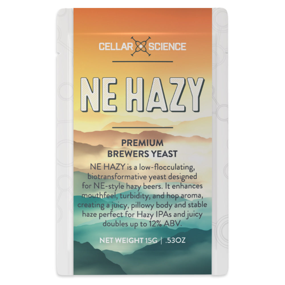 CellarScience NE Hazy Ale Yeast 15g Sachet - The latest yeast strain for hazy beers. For a juicy, flavour-packed brew with a stable haze.