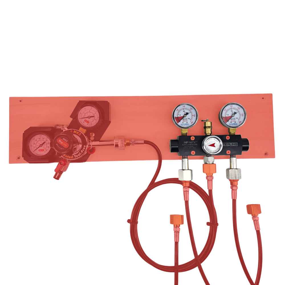 One possible configuration using extension hoses and a MK5 regulator.