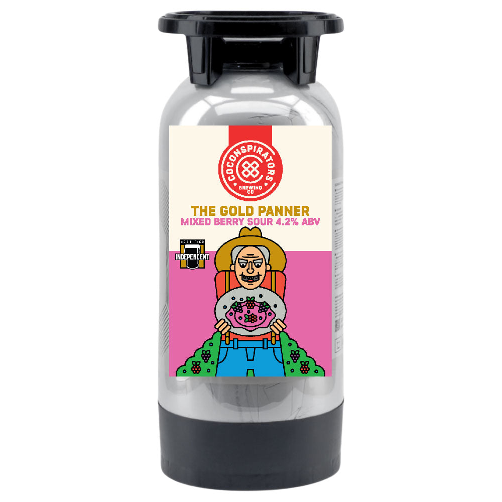 20L A-type Talos Keg of Co-conspirators The Gold Panner. A mixed berry kettle sour. 4.2% ABV