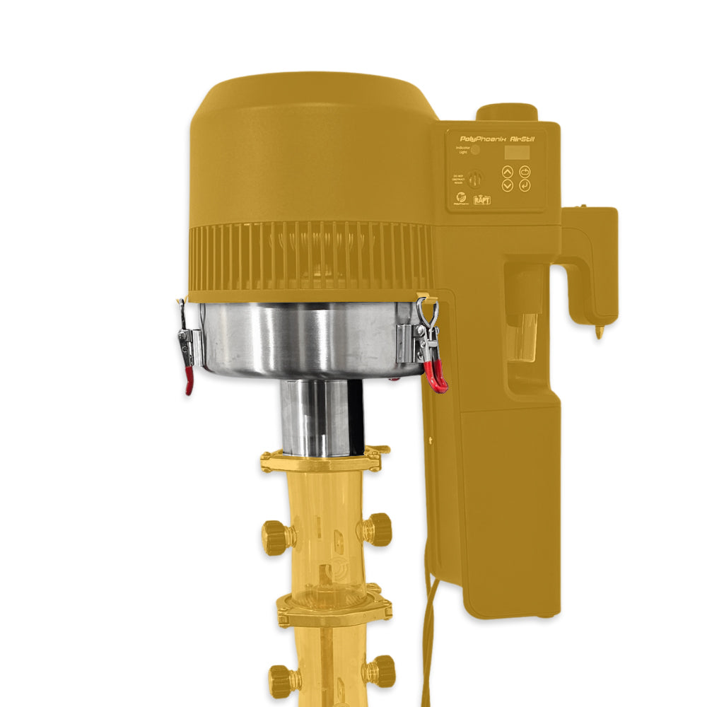 PolyPhoenix AirStill with Bubbler Plates. Featuring the Adaptor middle section.
