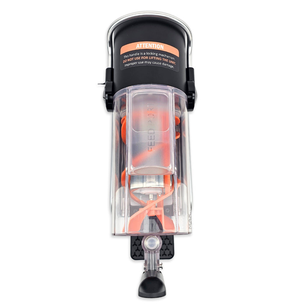 Top Down profile of the Benchy Slushy Machine in 2L. DIsplaying the sliding filling port.