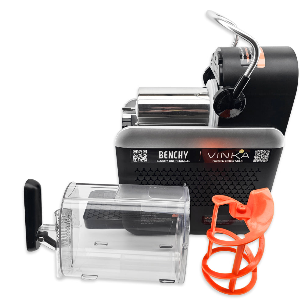 The Benchy Slushy Machine is a breeze to take apart and clean between each batch of delicious frozen cocktails.