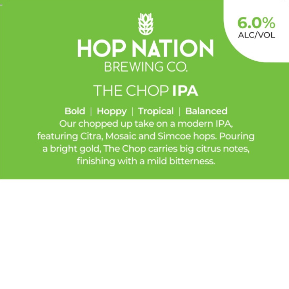 Hop Nation The Chop IPA draught Tasting Notes
