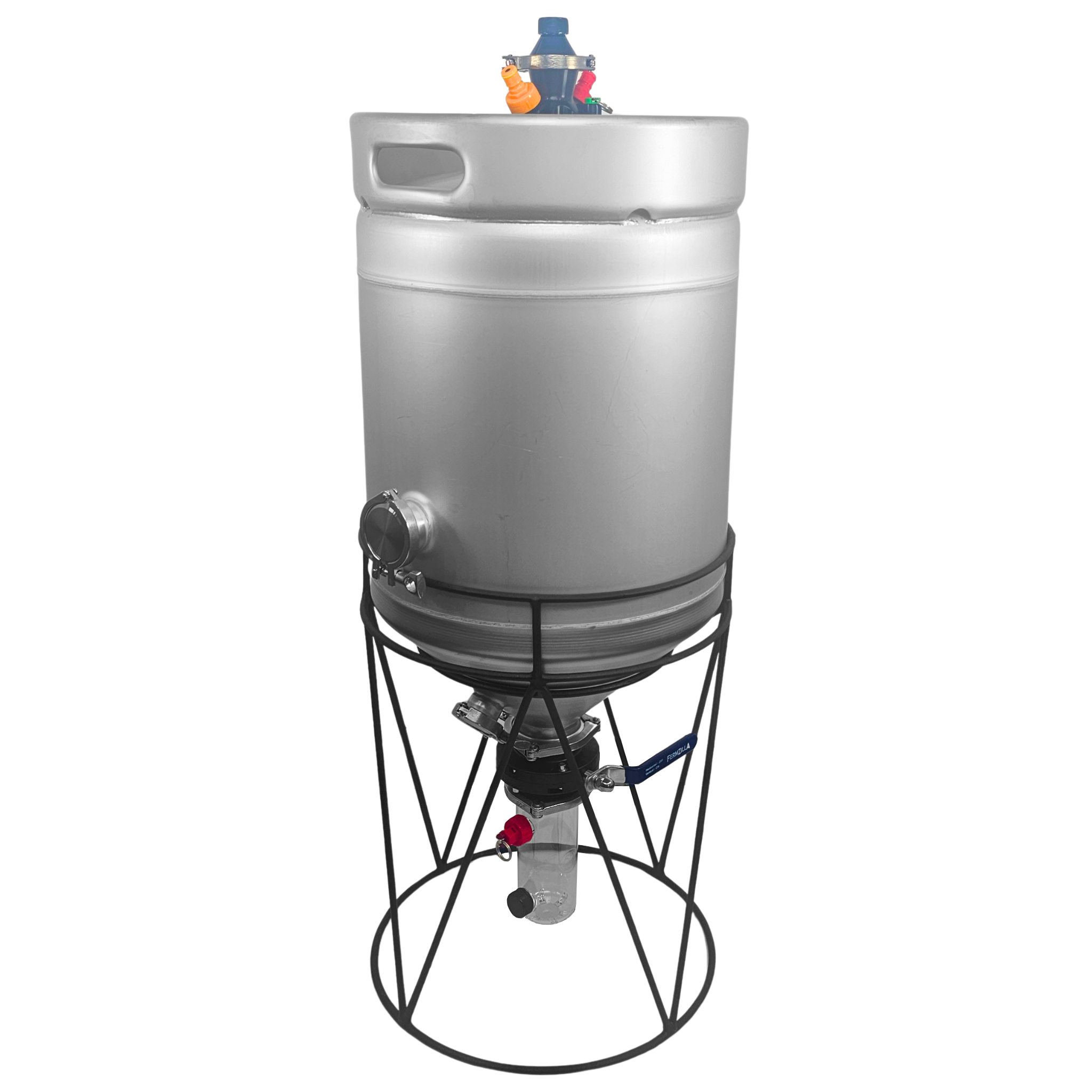Large 60L Conical Kegmenter with pressure kit.