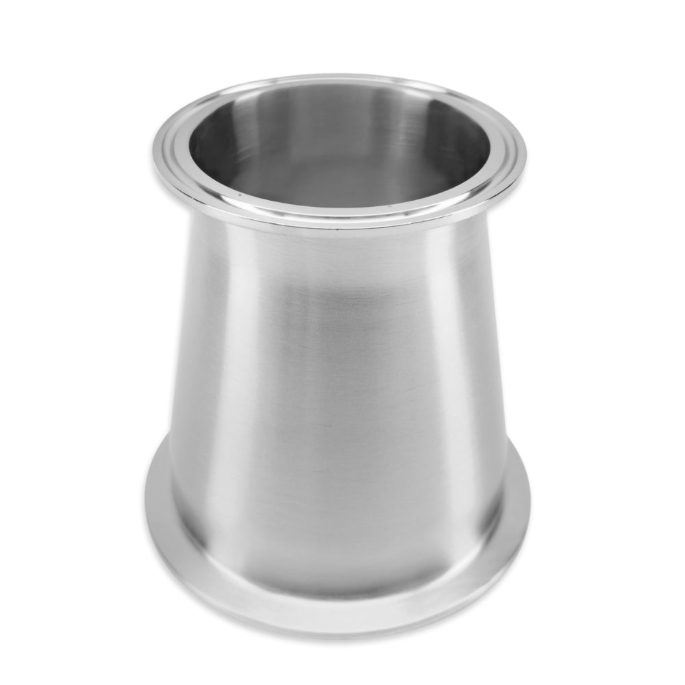 Stainless steel reducer on a white background