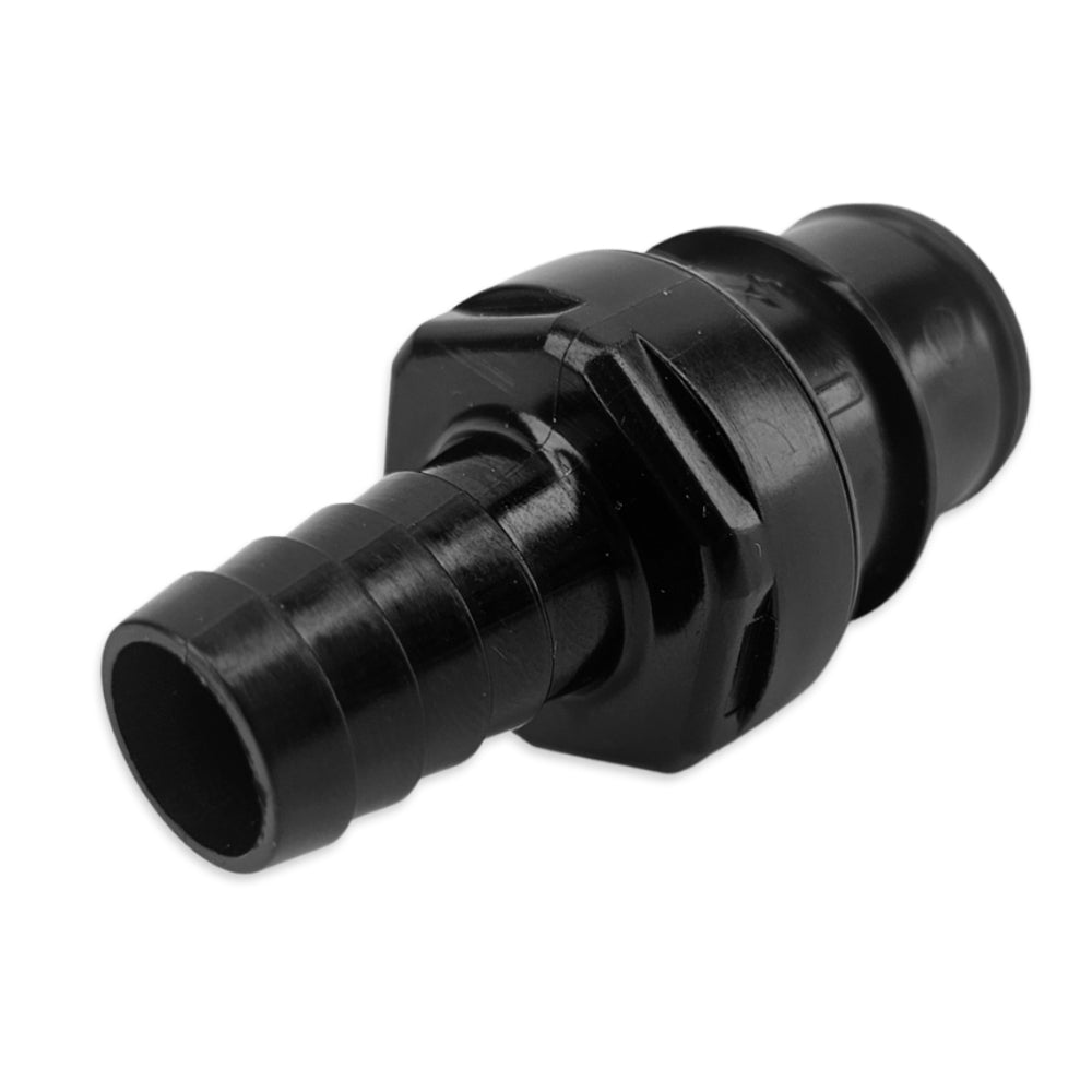 When not connected to another JoinTech Connector this will not allow any flow. Incredibly useful on Pump or Glycol systems.