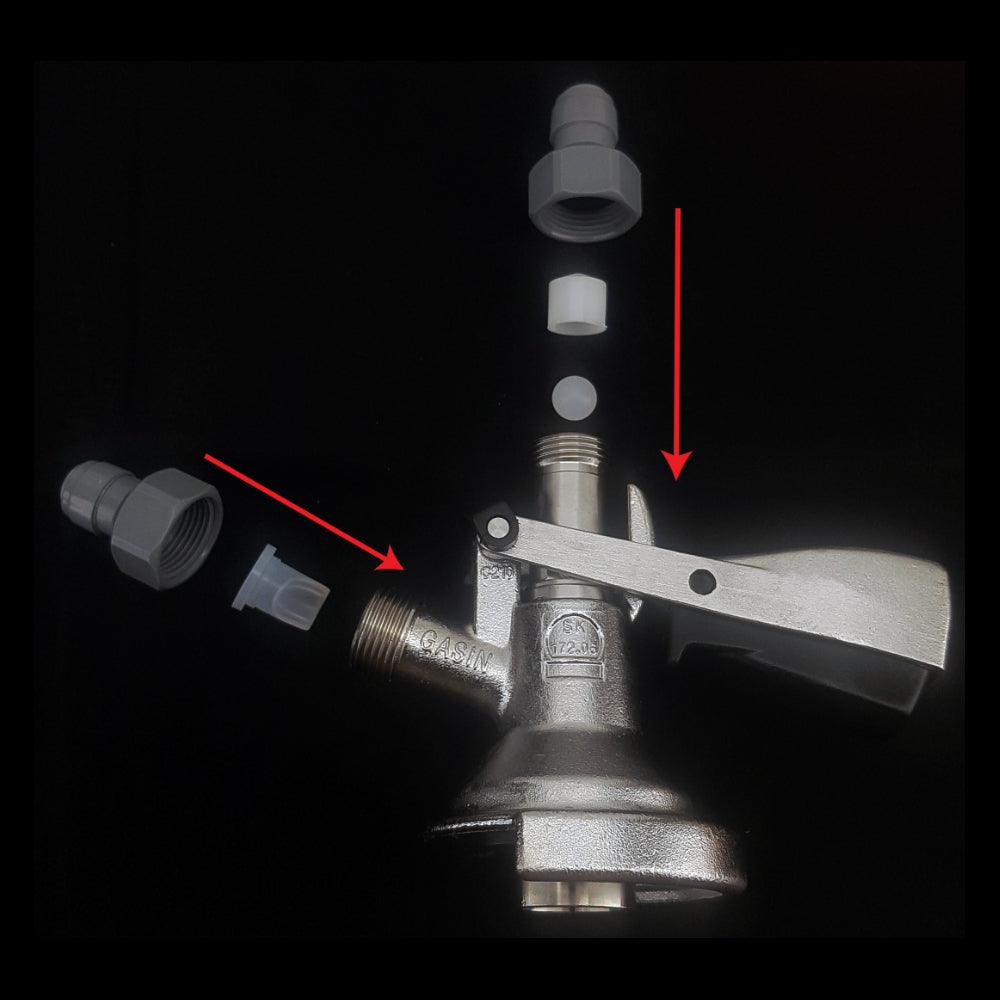 Ball Lock A-Type Coupler for Kegerators (Low Profile Elbow Included) - KegLand