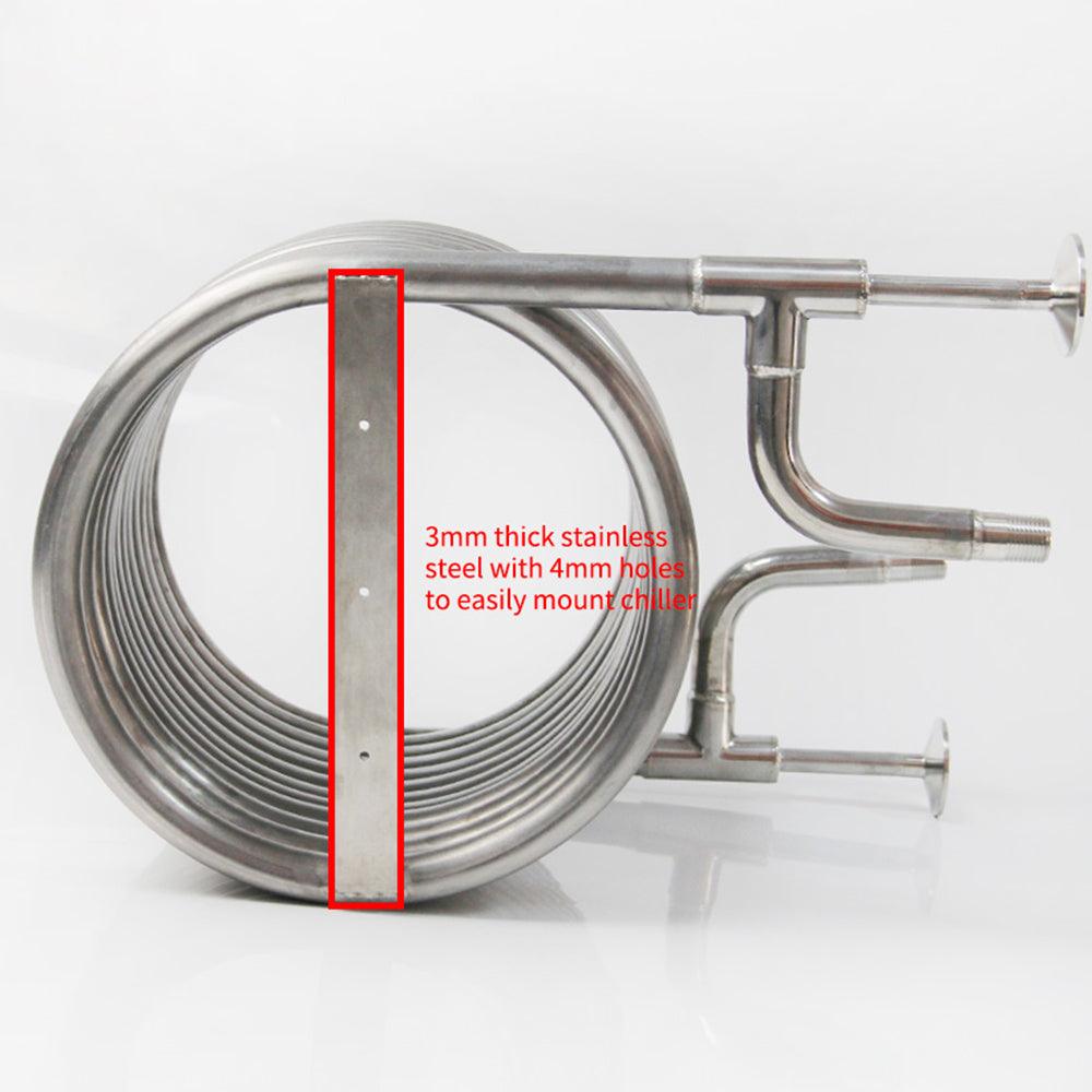 Coolossus Gen2 - Passivated Stainless Steel Counter Flow Chiller with 1.5' Tri Clover Wort Lines - 1/2' Water Line ( 9.5m Long) - KegLand