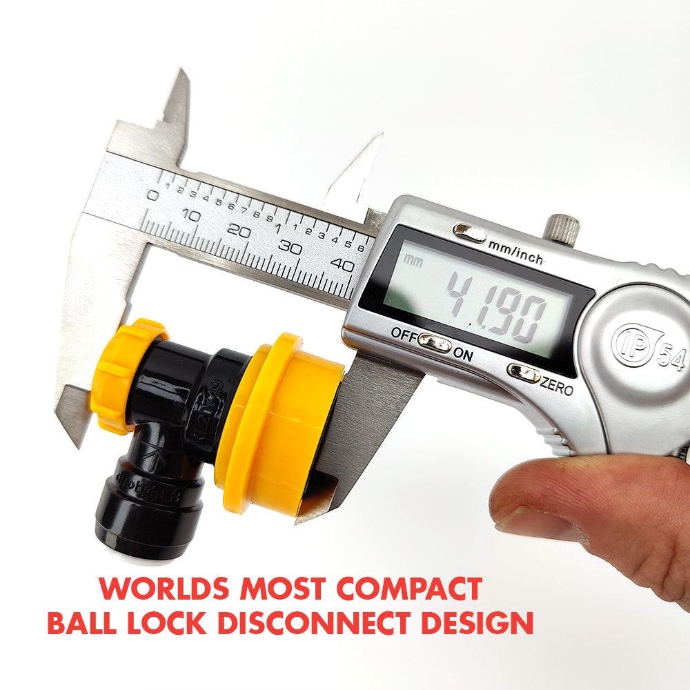 duotight 8mm (5/16) x Ball Lock Disconnect - (Black + Yellow Liquid) - KegLand