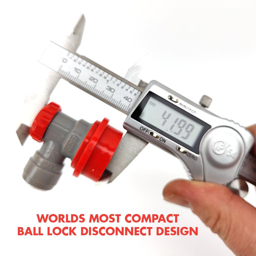 duotight 8mm (5/16) x Ball Lock Disconnect - (Grey + Red Gas) - KegLand