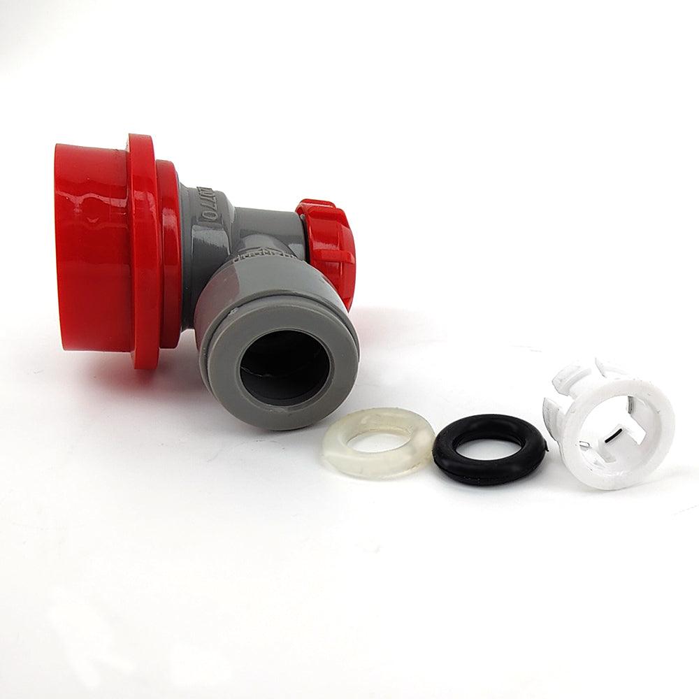 duotight 9.5mm (3.8) x Ball Lock Disconnect - (Grey + Red Gas) - KegLand