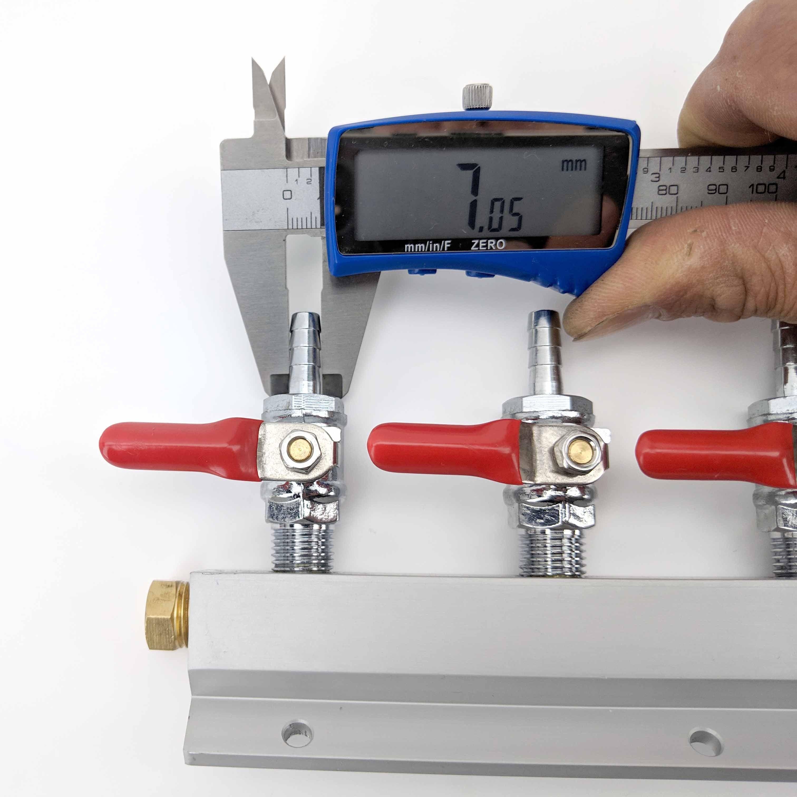 Gas Line Manifold Splitter 3 ways (1/4inch, 6mm Barb) - KegLand