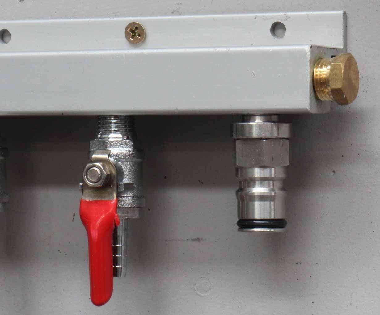 Gas Line Manifold Splitter 6 ways (MFL Thread) - KegLand