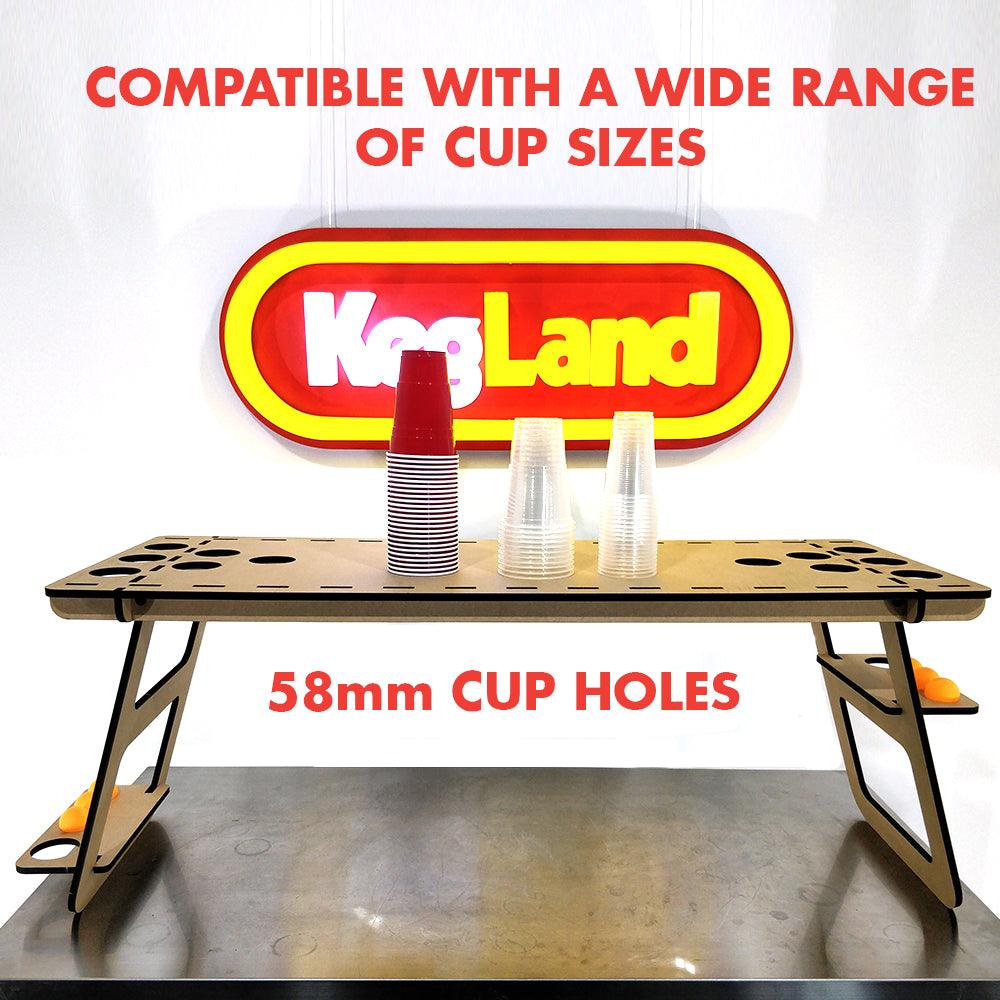 KegLand Beer Pong Table 40cm x 105cm - MDF - KegLand