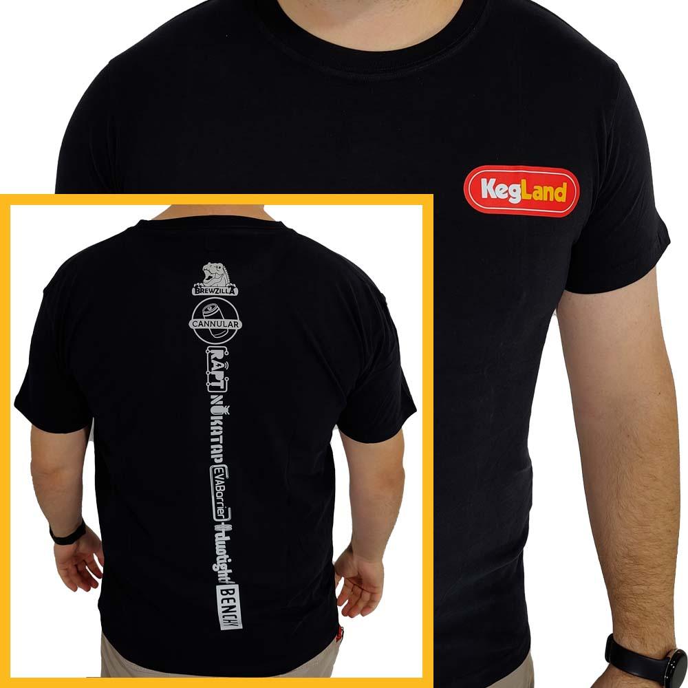 KegLand Striped Logo T-Shirt in Black - KegLand
