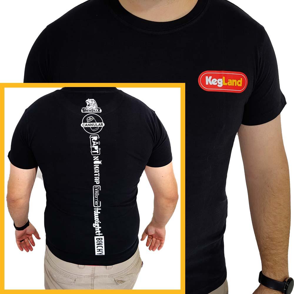 KegLand Striped Logo T-Shirt in Black - KegLand