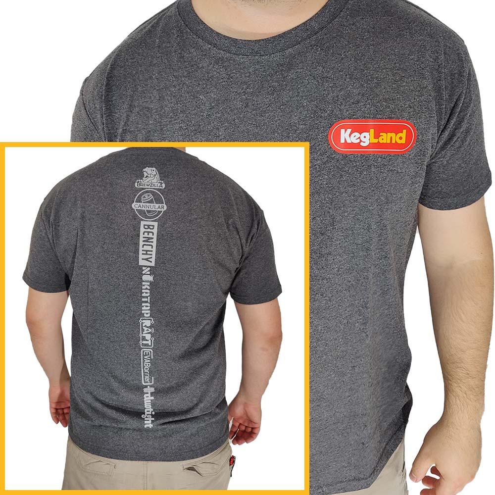 KegLand Striped Logo T-Shirt in Dark Grey - KegLand