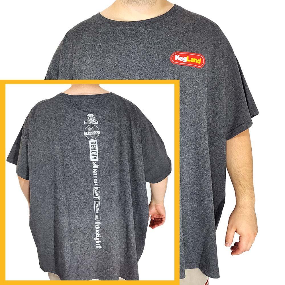 KegLand Striped Logo T-Shirt in Dark Grey - KegLand