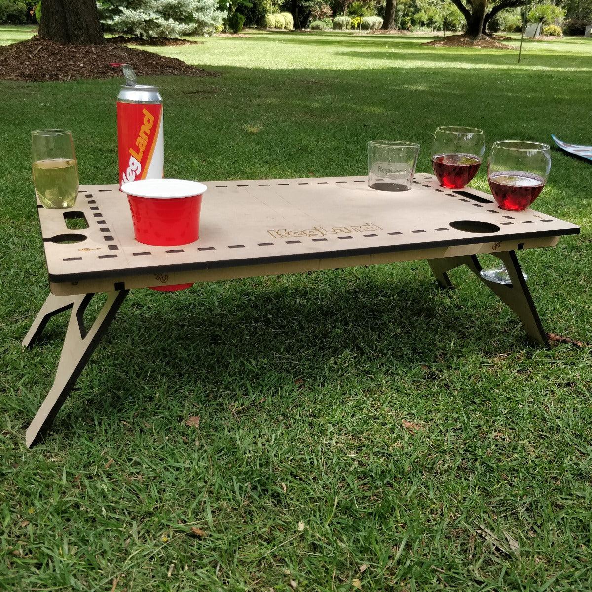 LaserCut - Mini Folding/Foldable Summer Picnic Table - MDF 60cm x 40cm - KegLand