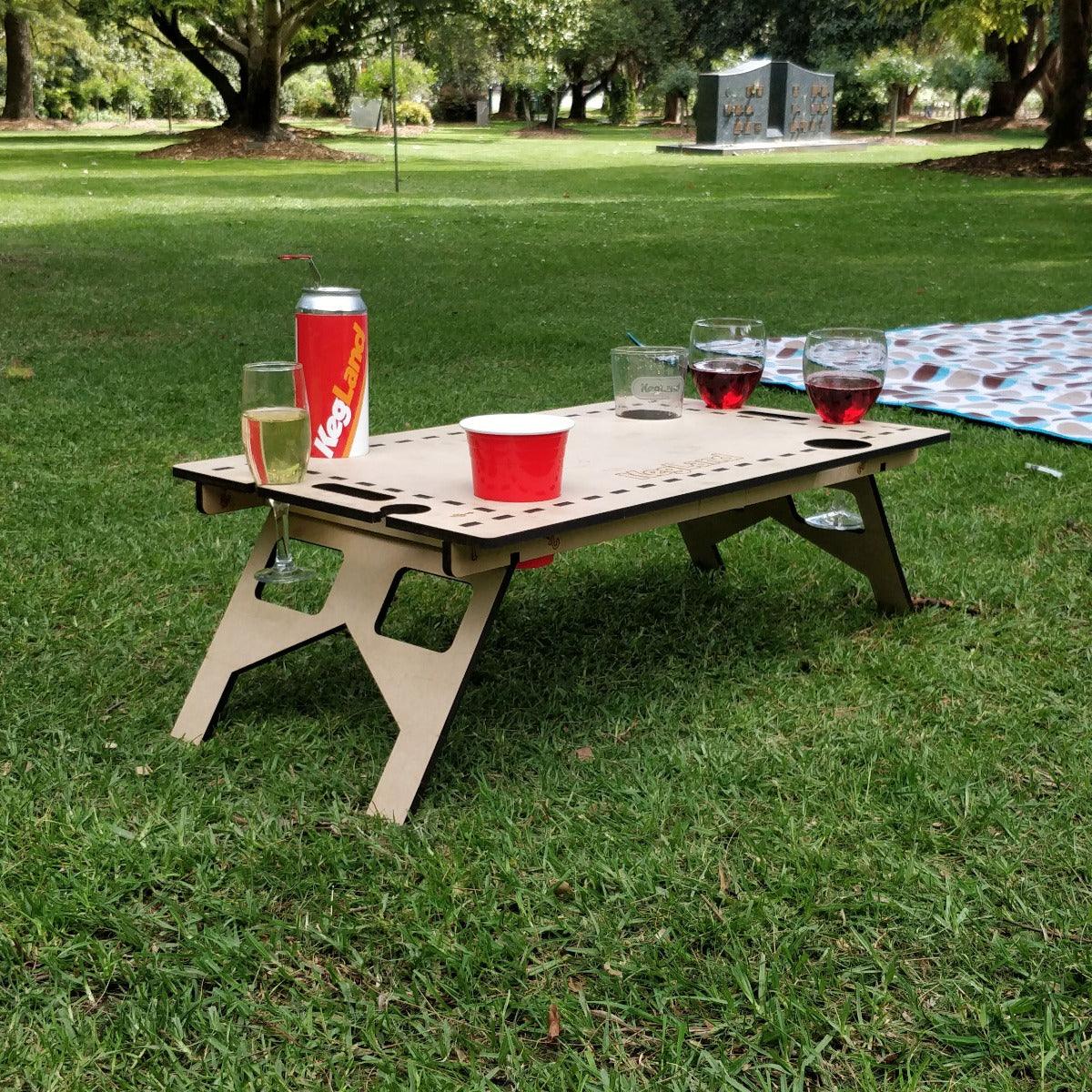 LaserCut - Mini Folding/Foldable Summer Picnic Table - MDF 60cm x 40cm - KegLand