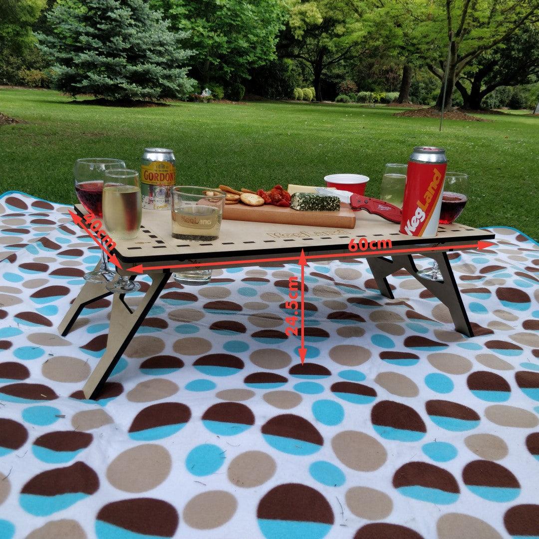 LaserCut - Mini Folding/Foldable Summer Picnic Table - MDF 60cm x 40cm - KegLand