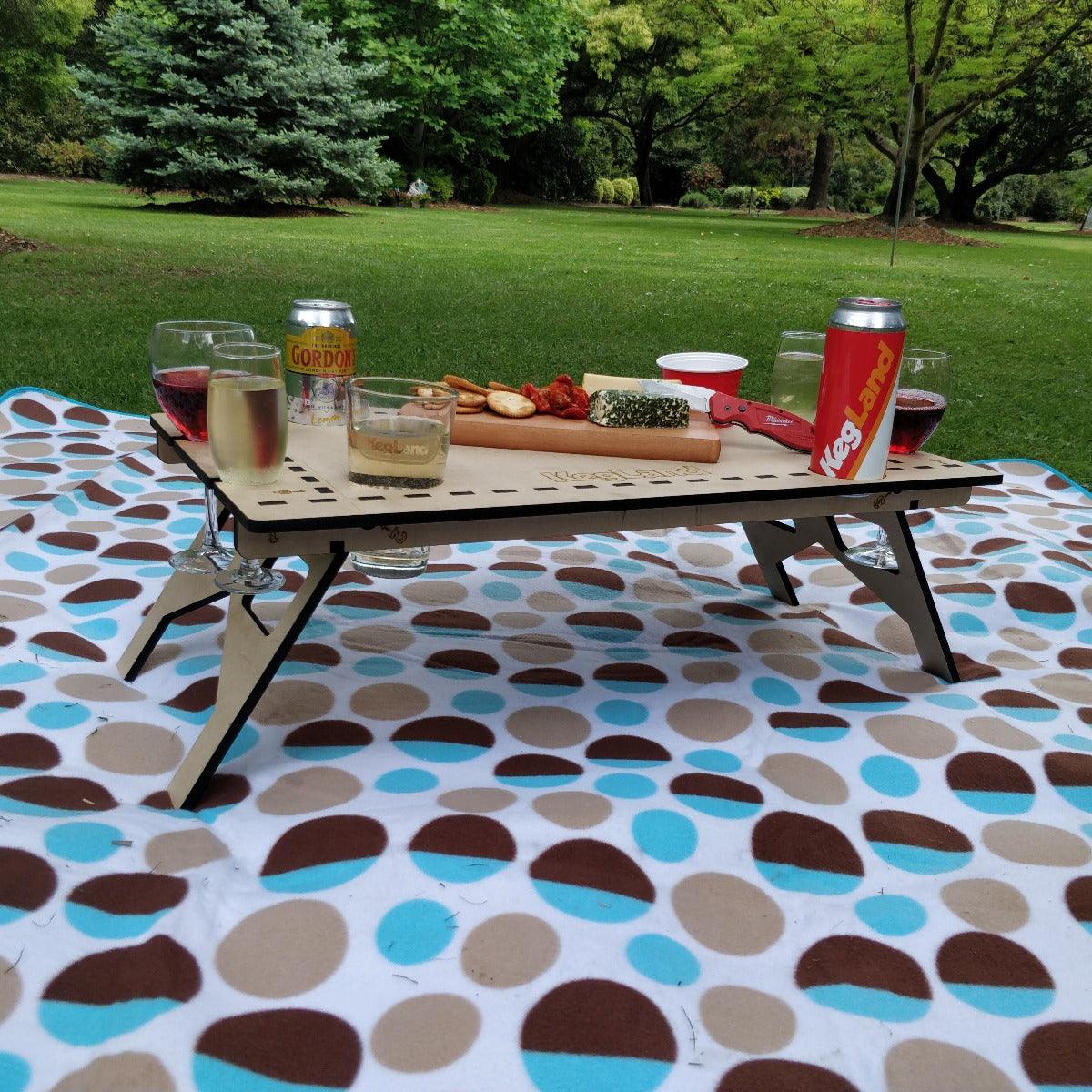 LaserCut - Mini Folding/Foldable Summer Picnic Table - MDF 60cm x 40cm - KegLand