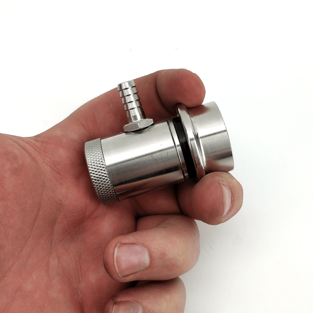 Machined Stainless Ball Lock Disconnect - Barb (Black/Liquid) - KegLand