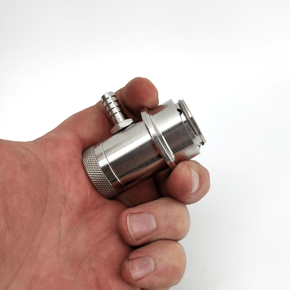 Machined Stainless Ball Lock Disconnect - Barb (Grey/Gas) - KegLand