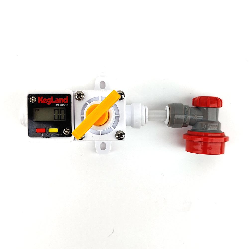 Mini Digital Illuminated Gauge 27mm x 27mm x 8mm 0-100psi High Accuracy - KegLand