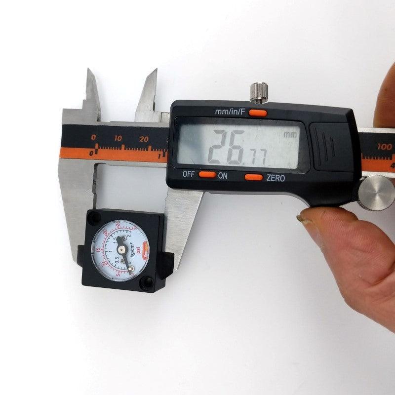 Mini gauge 27mm x 27mm x 8mm Radial Stem - 0-150psi - KegLand