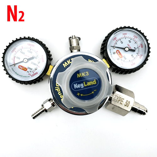 MKIII Dual Guage Multi Gas Regulator - Type 50 & PRV 80PSI - KegLand